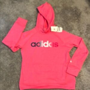 New Adidas Vibrant Ladies  Pink Hoodie  Size Large with Logo